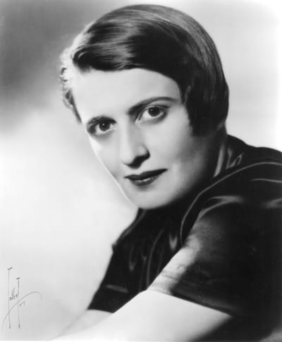 Photograph of Ayn Rand, Russian-American novelist and philosopher