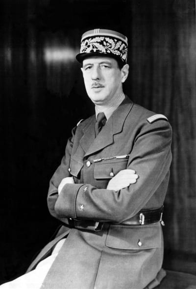 Photograph of Charles de Gaulle, French general and first president of the Fifth Republic