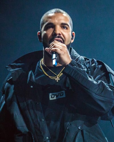 Drake performing at a concert