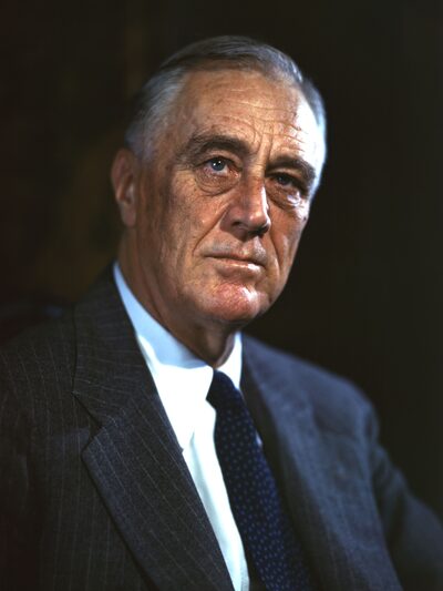 President Franklin D. Roosevelt at his desk