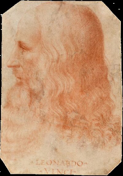 Self-portrait sketch of Leonardo da Vinci