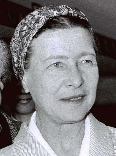 Photograph of Simone de Beauvoir, French philosopher and feminist author