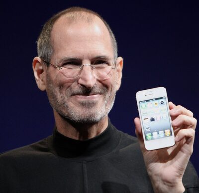 Steve Jobs presenting at an Apple keynote