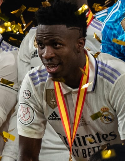 Vinicius Jr in his Real Madrid kit