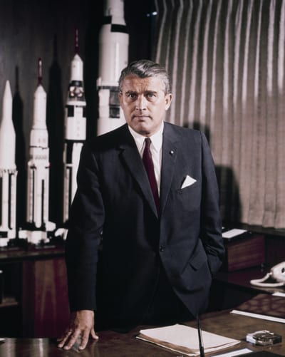 Photograph of Wernher von Braun, German-American rocket engineer and space pioneer