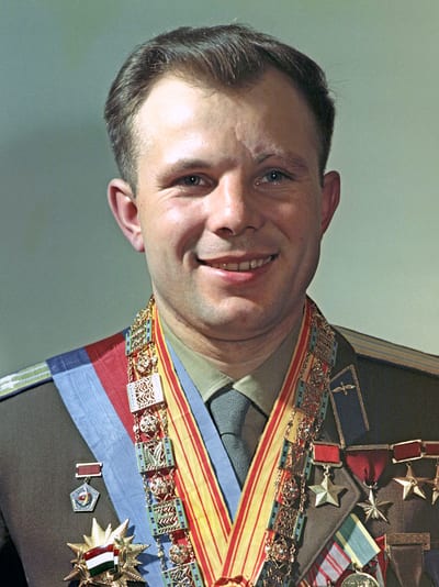Photograph of Yuri Gagarin, Soviet cosmonaut and first human in space